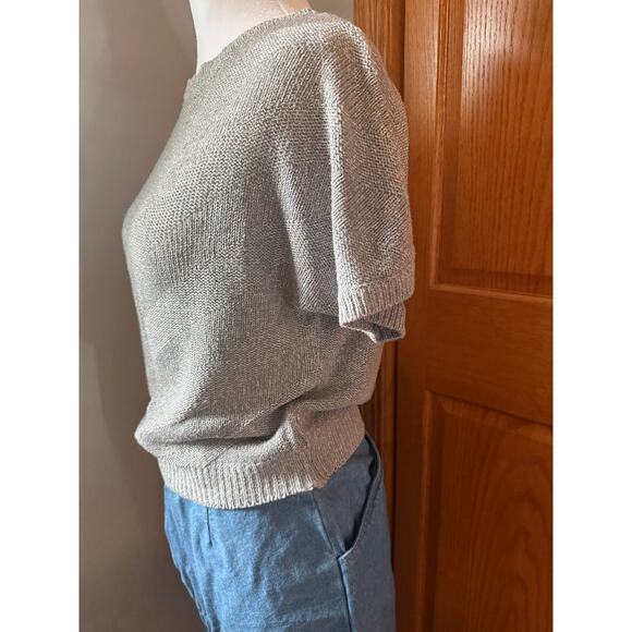 Vintage Condor Silver Sweater Size Small Silk/Rayon 80's - Picture 3 of 6